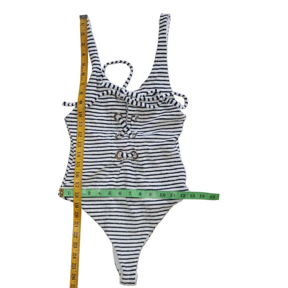 Mara Hoffman Terry Lace Up One Piece Swimsuit NWT Size Small - Picture 6 of 10
